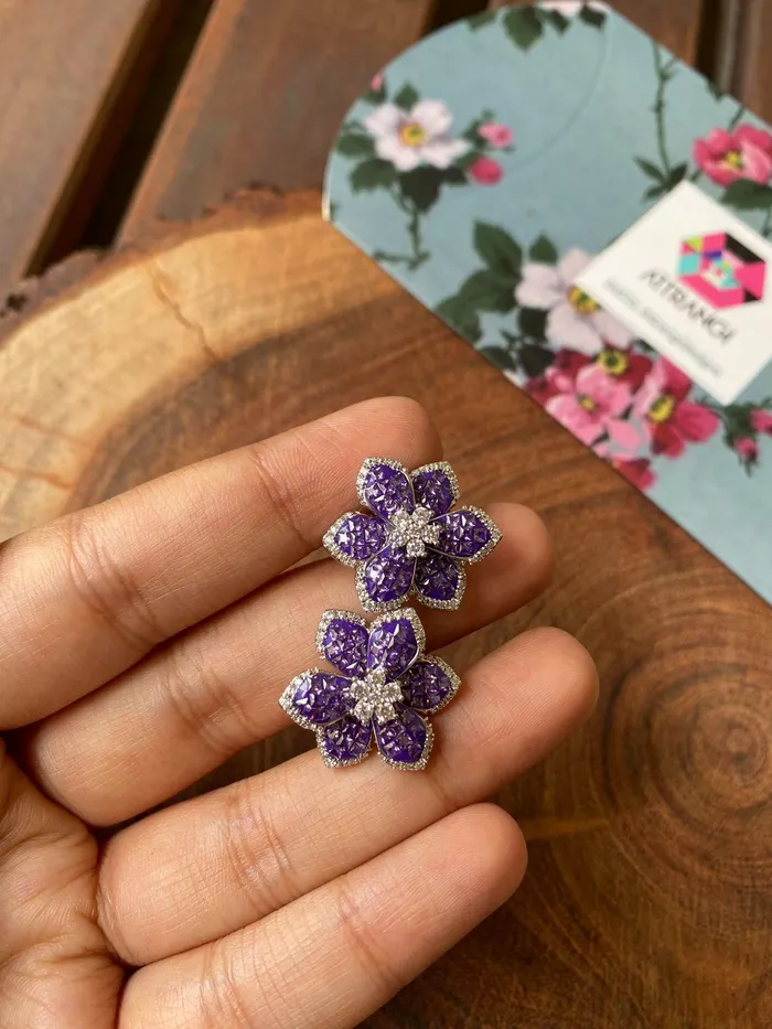Diana Invisible Setting Earrings Diamond Studs Attrangi Earrings