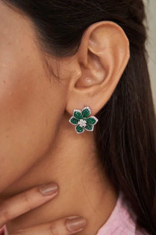 Diana Invisible Setting Earrings Diamond Studs Attrangi Earrings
