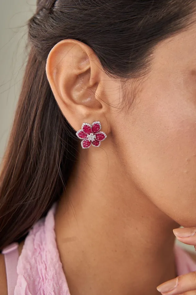 Diana Invisible Setting Earrings Diamond Studs Attrangi Earrings
