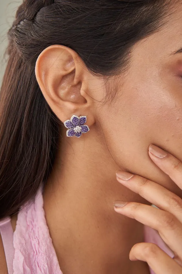 Diana Invisible Setting Earrings Diamond Studs Attrangi Earrings