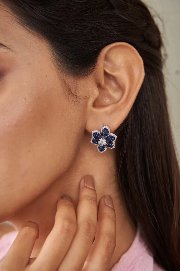 Diana Invisible Setting Earrings Diamond Studs Attrangi Earrings