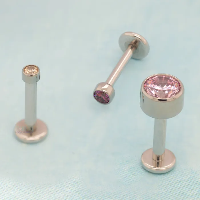 Earrings Anatometal 4mm BezelSet BrilliantCut Gem on Flatback