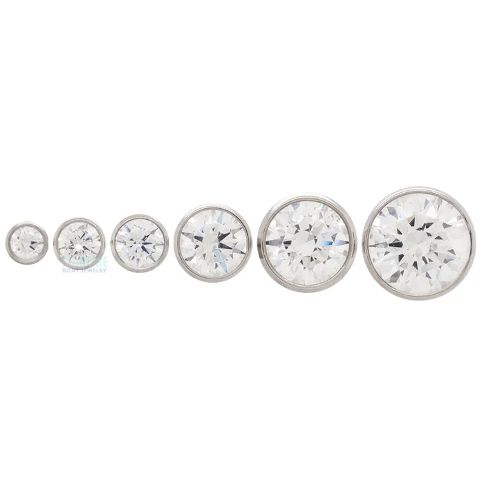 Earrings Anatometal 4mm BezelSet BrilliantCut Gem on Flatback