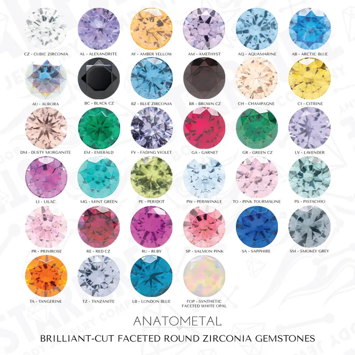 Earrings Anatometal threadless 25mm Petaluma End in Gold with BrilliantCut Gem