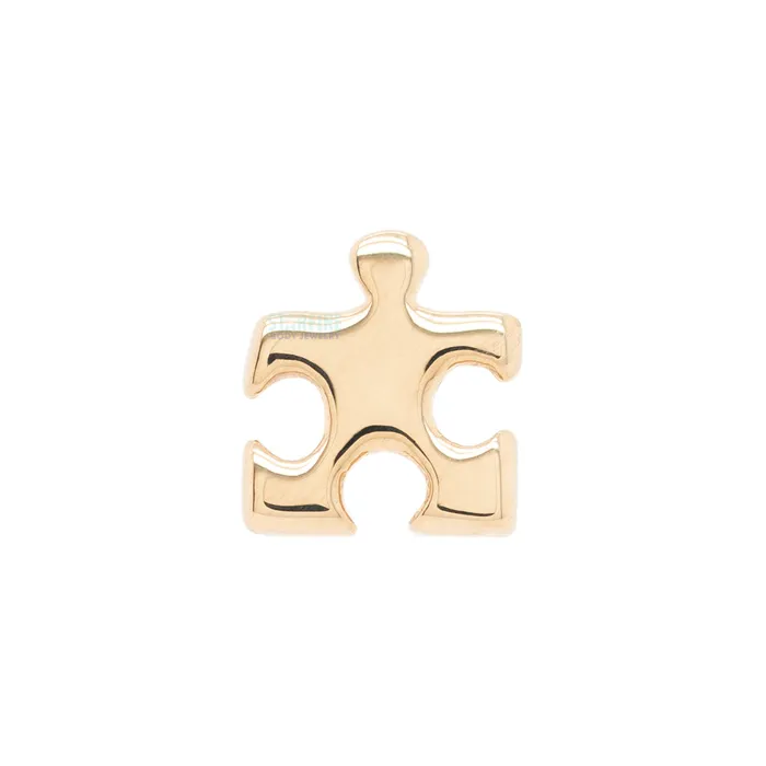 Earrings Body Vision BVLA threadless Puzzle Piece Pin in Gold