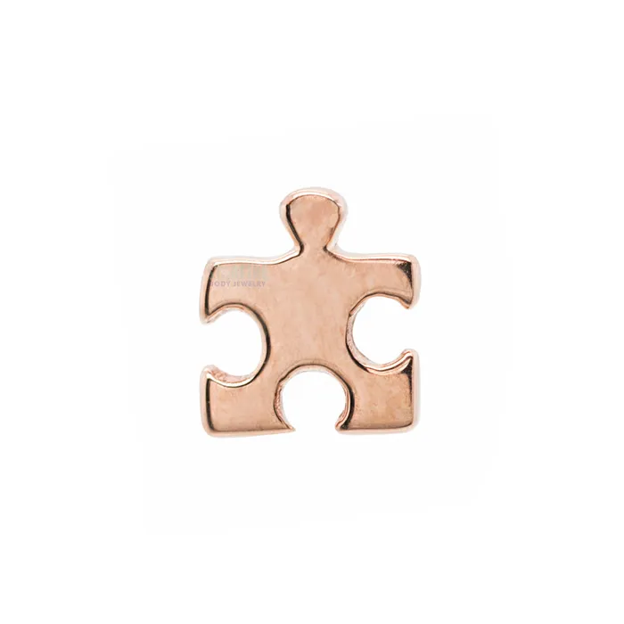 Earrings Body Vision BVLA threadless Puzzle Piece Pin in Gold