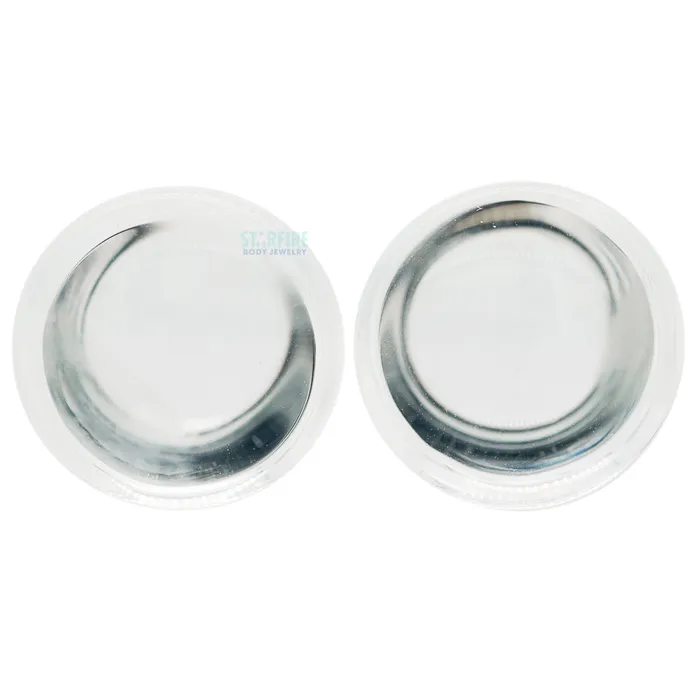 Earrings Glasswear Studios Glass Colorfront Plugs Clear