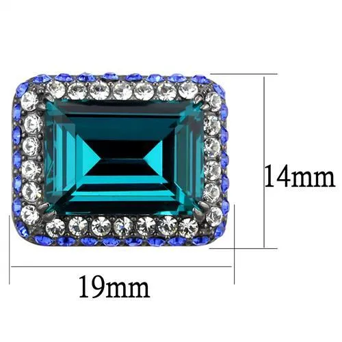 Earrings Green CJ2812 Wholesale Womens Stainless Steel IP Light Black Top Grade Crystal Blue Zircon Earrings Earrings Green CJ2812 Wholesale Womens Stainless Steel IP Light Black Top Grade Crystal Blue Zircon Earrings
