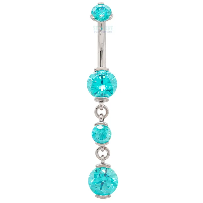 Earrings Industrial Strength IS 2 ProngSet Faceted Gem Navel Curve with Dangle 5