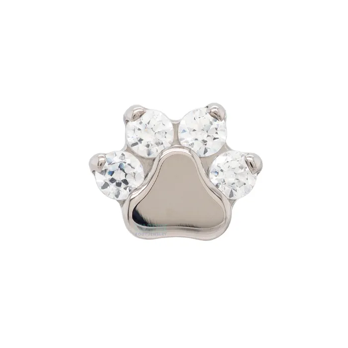Earrings Industrial Strength IS Faceted Gem Paw Print on Flatback