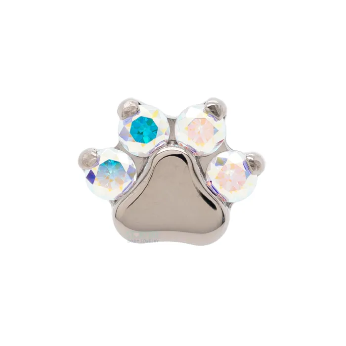 Earrings Industrial Strength IS Faceted Gem Paw Print on Flatback