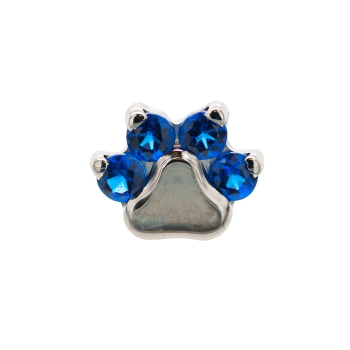 Earrings Industrial Strength IS Faceted Gem Paw Print on Flatback