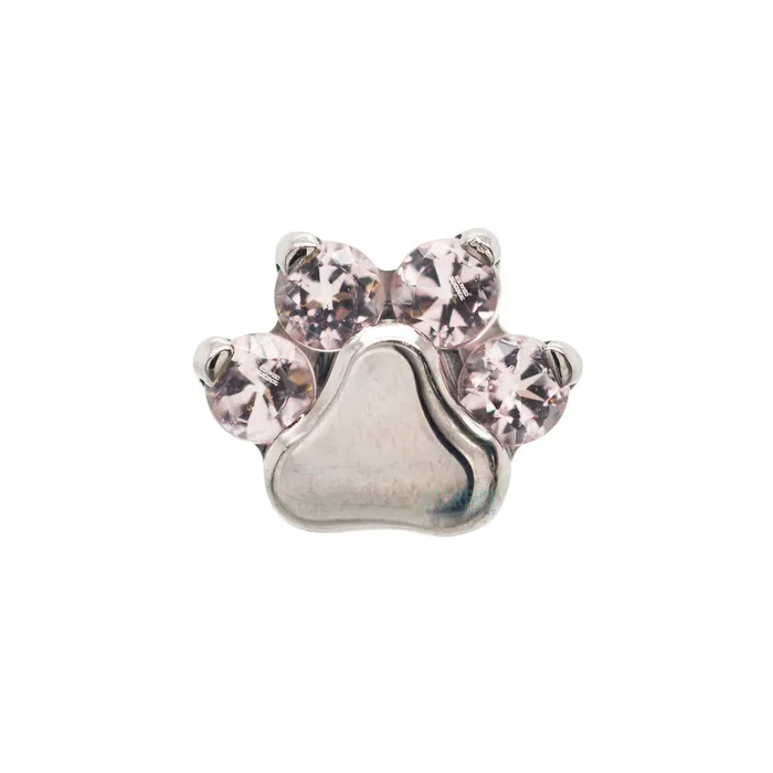 Earrings Industrial Strength IS Faceted Gem Paw Print on Flatback