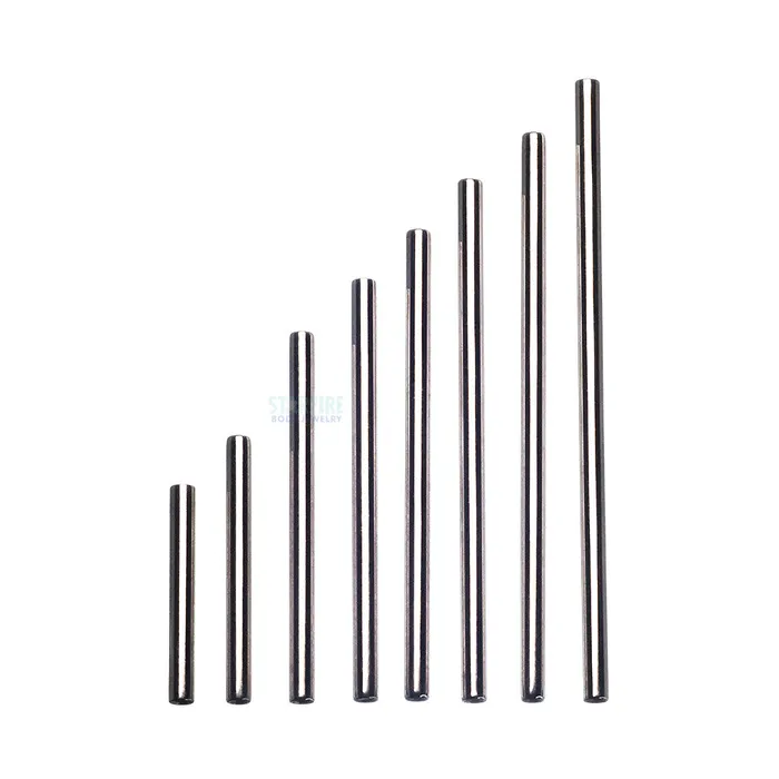 Earrings Industrial Strength IS Stainless Steel Threaded Straight Barbell Shaft 12 ga
