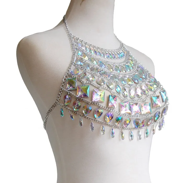 Earrings Iridescent Gem Body Jewelry Halter Top THE LUMi SHOP