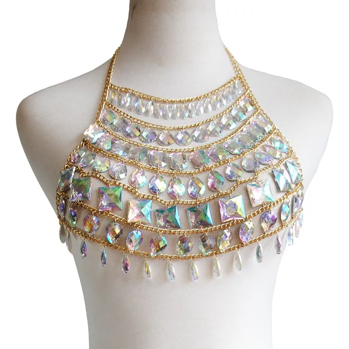 Earrings Iridescent Gem Body Jewelry Halter Top THE LUMi SHOP