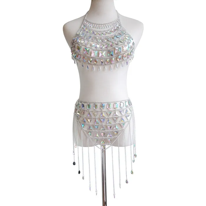 Earrings Iridescent Gem Body Jewelry Halter Top THE LUMi SHOP