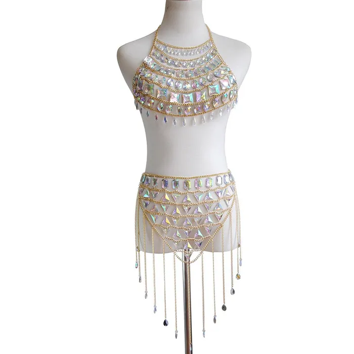 Earrings Iridescent Gem Body Jewelry Halter Top THE LUMi SHOP