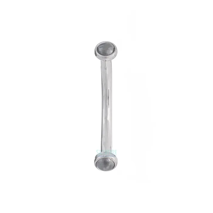 Earrings Natural Stone Cabochons in Bezel Curved Barbell Industrial Strength IS