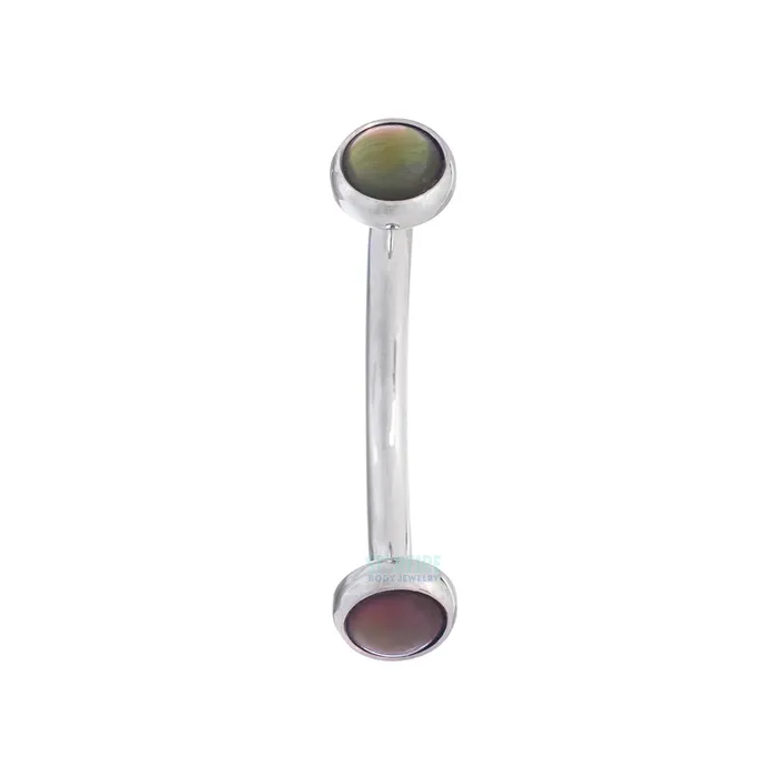 Earrings Natural Stone Cabochons in Bezel Curved Barbell Industrial Strength IS