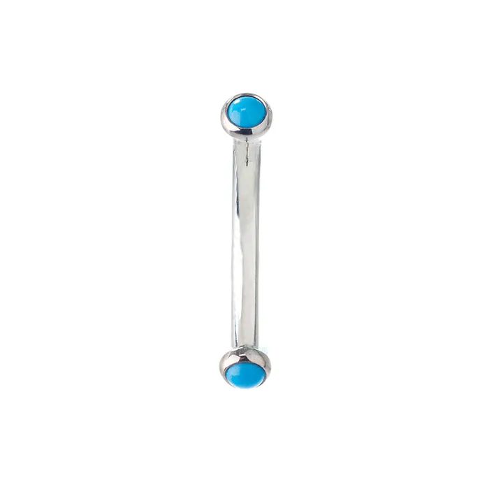 Earrings Natural Stone Cabochons in Bezel Curved Barbell Industrial Strength IS