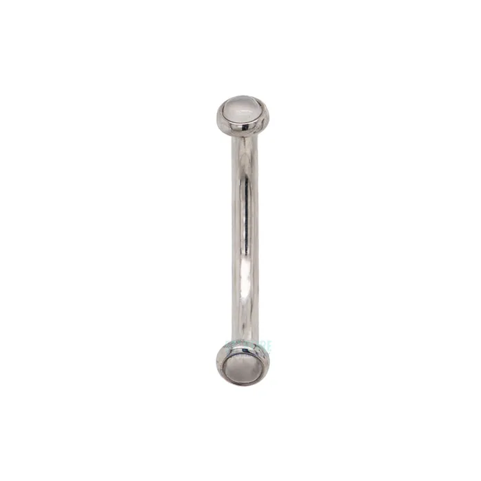 Earrings Natural Stone Cabochons in Bezel Curved Barbell Industrial Strength IS