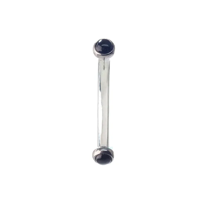 Earrings Natural Stone Cabochons in Bezel Curved Barbell Industrial Strength IS