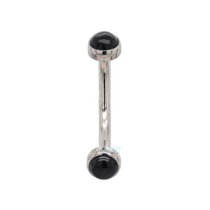 Earrings Natural Stone Cabochons in Bezel Curved Barbell Industrial Strength IS