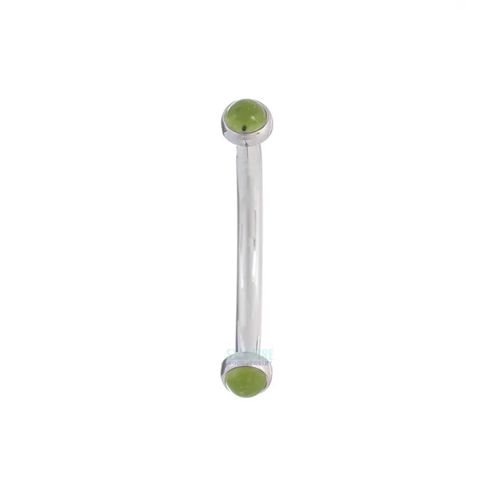 Earrings Natural Stone Cabochons in Bezel Curved Barbell Industrial Strength IS