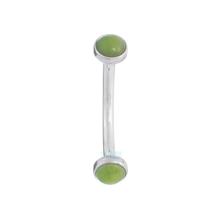 Earrings Natural Stone Cabochons in Bezel Curved Barbell Industrial Strength IS