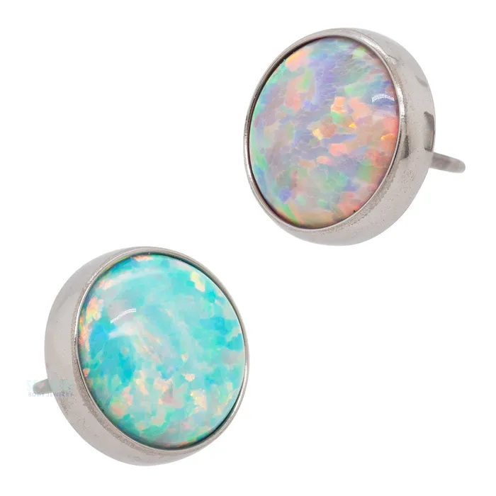 Earrings Peoples Jewelry threadless 5mm BezelSet Opal Cabochon End