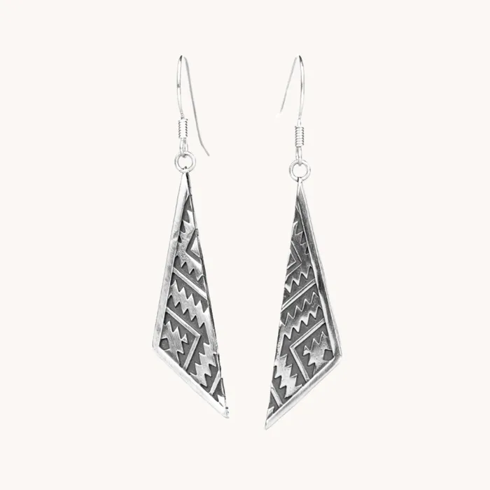 Earrings SkyWeaver Triangle Dangle Earrings Turquoise Skies