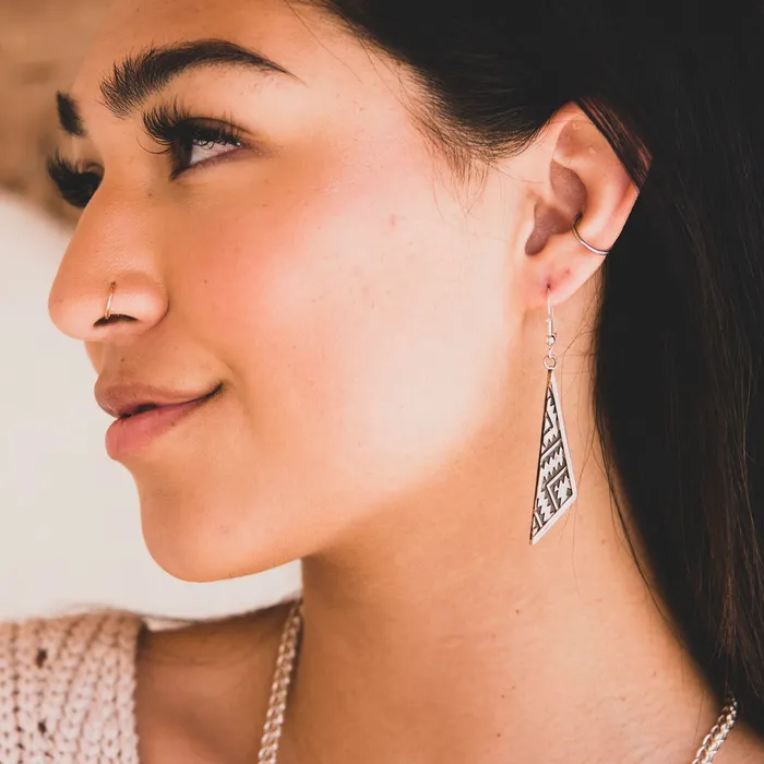 Earrings SkyWeaver Triangle Dangle Earrings Turquoise Skies