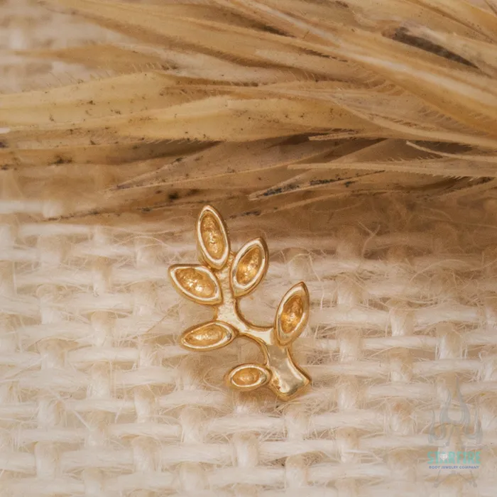 Earrings Tawapa threadless Frond Pin in Gold