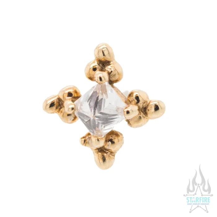 Earrings Tawapa threadless Moonlight Pin in Gold with Gemstone