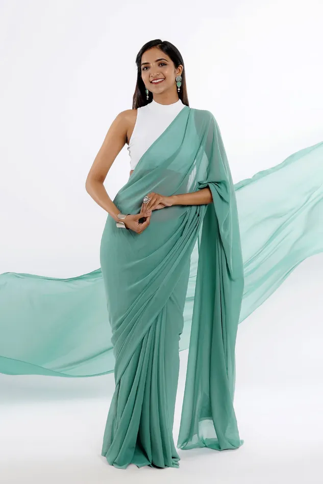 Earrings Teejh Kusumita Georgette Saree Teejh