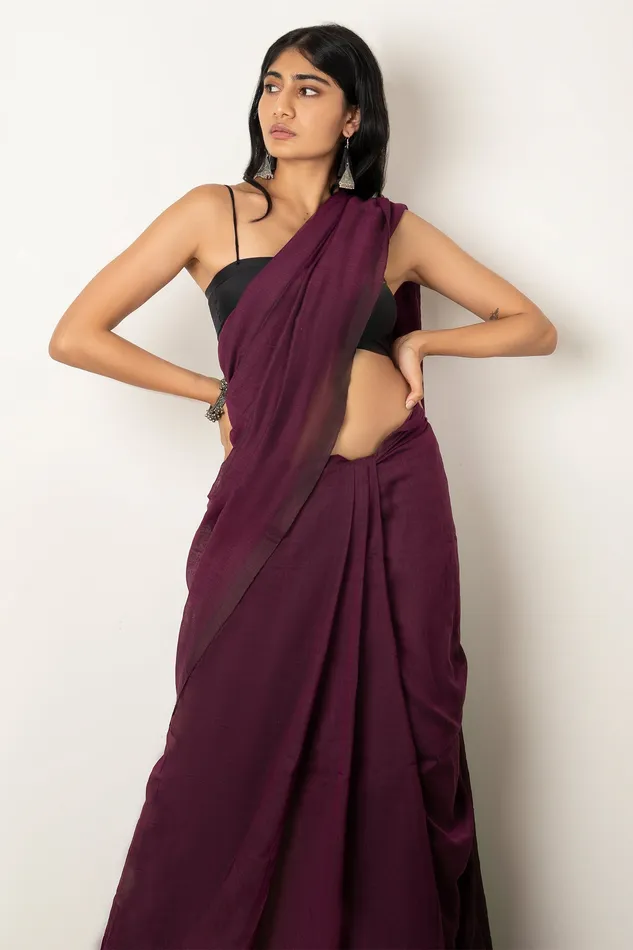 Earrings Teejh Teejh Takshi Purple Mulmul Saree