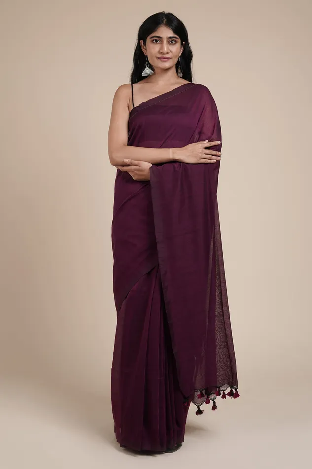 Earrings Teejh Teejh Takshi Purple Mulmul Saree