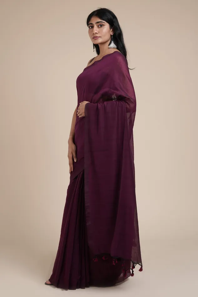 Earrings Teejh Teejh Takshi Purple Mulmul Saree