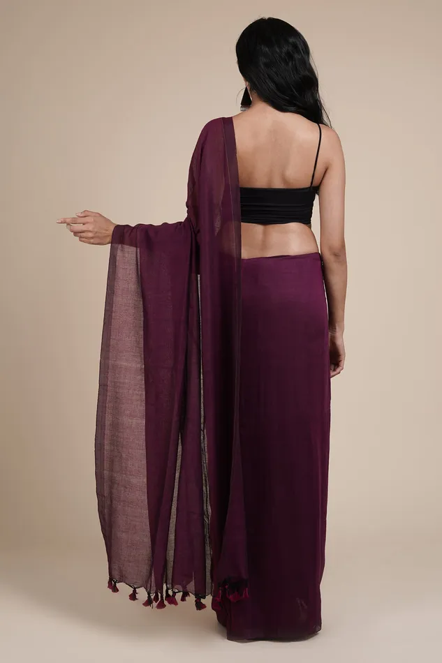 Earrings Teejh Teejh Takshi Purple Mulmul Saree
