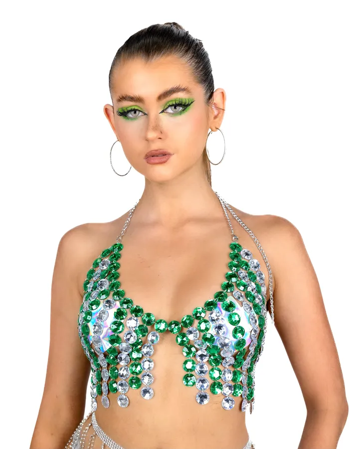 Earrings THE LUMI SHOP Emerald Green Gem Top