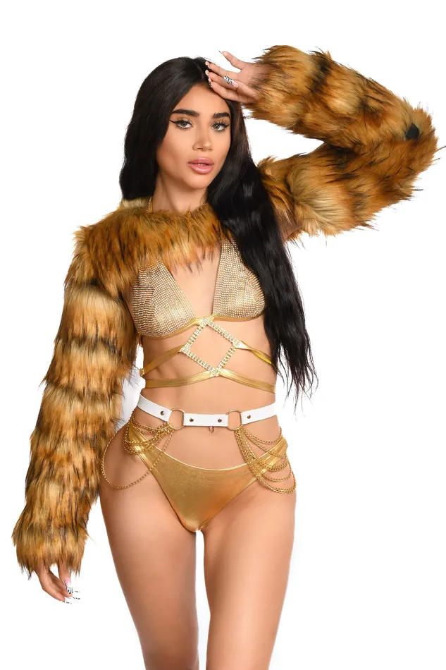 Earrings THE LUMI SHOP Gold Bear Puffy Arm Sleeves