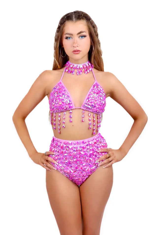 Earrings THE LUMI SHOP Lavender Iridescent Gem Bottoms