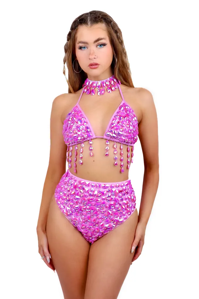 Earrings THE LUMI SHOP Lavender Iridescent Gem Bottoms