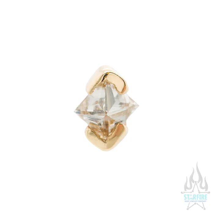 Earrings threadless Eve Pin in Gold with Gemstone Tawapa
