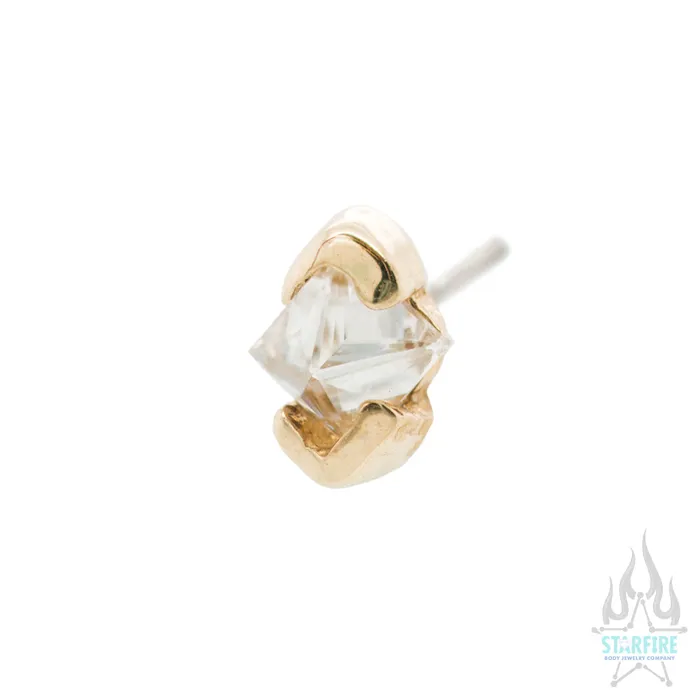 Earrings threadless Eve Pin in Gold with Gemstone Tawapa