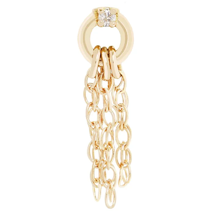 Earrings threadless Vega End in Gold with DIAMOND Maya Jewelry