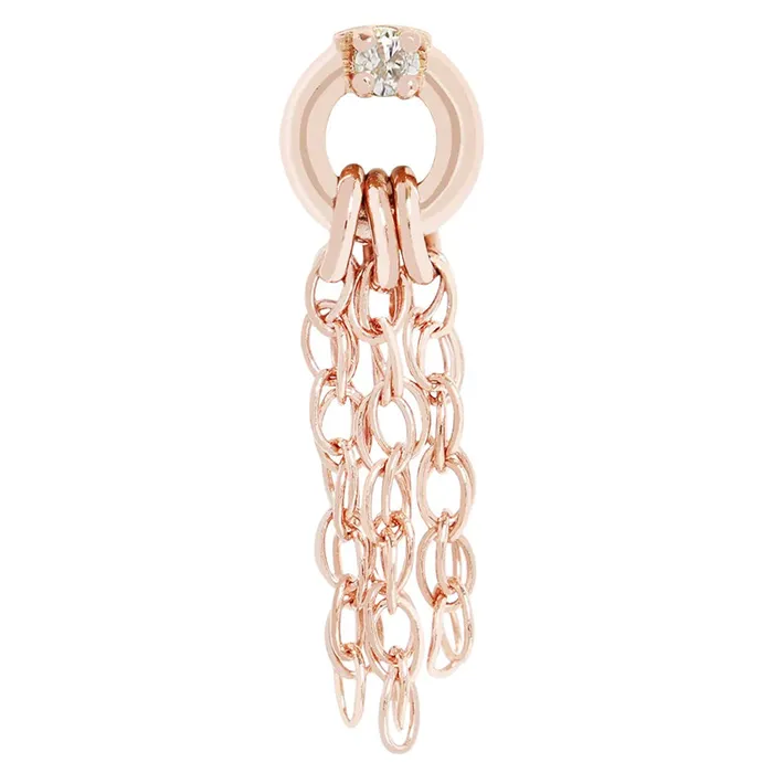 Earrings threadless Vega End in Gold with DIAMOND Maya Jewelry