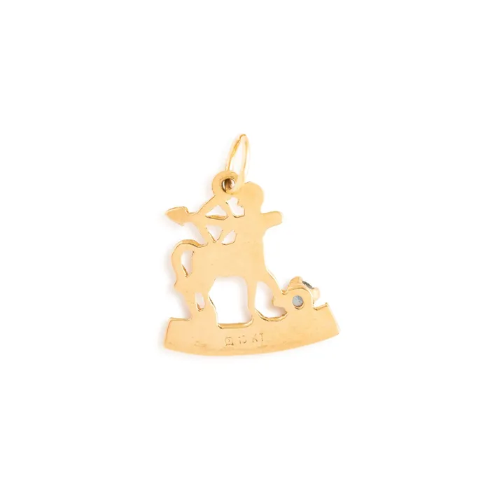 Earrings Vintage Sagittarius 10k Gold and Topaz Zodiac Charm