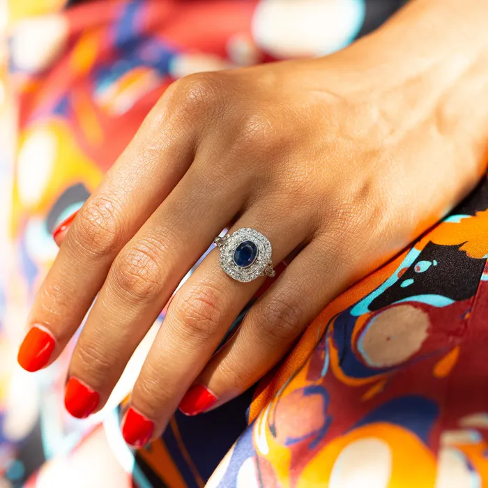 Edwardian Sapphire Diamond and Platinumtopped 18k Gold Ring Antique Rings